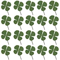 Artibetter 24 flores secas prensadas naturales de trébol de cuatro hojas para bricolaje de resina- joyería- artesanía